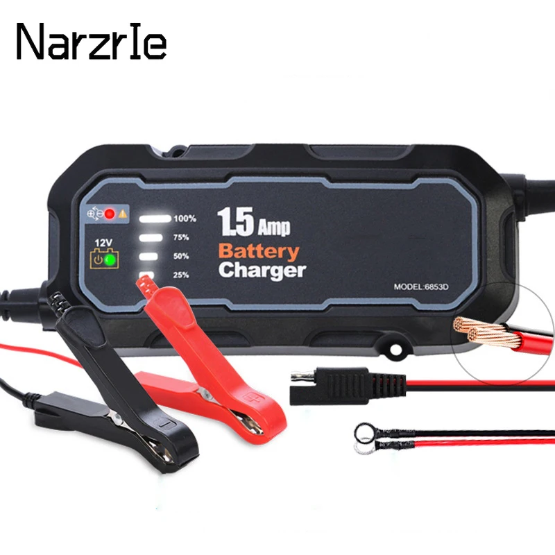  Chargeur de Batterie Intelligent pour Voiture et Moto 12V 6A,  Mainteneur de Batterie Automatique pour Voiture Moto Camion