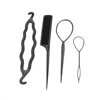 4Pcs Set Hair Disk Pull Hair Pins Clips Comb For Girls Hair Styling Tools Kit Braiding Donut Bun Maker Hairdressing Accessories 5