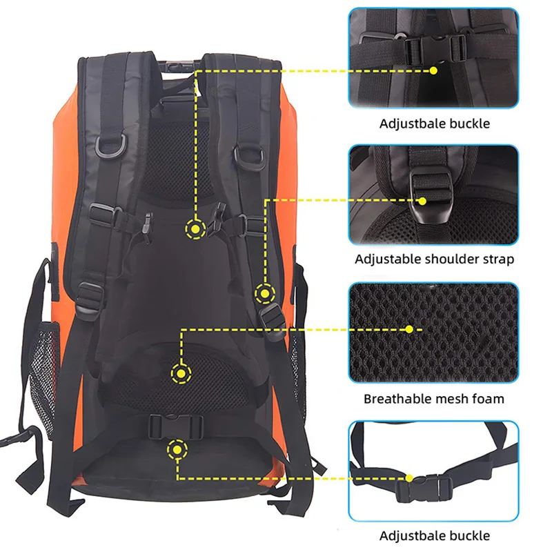 35L PVC Waterproof Dry Bag Outdoor Sports Lightweight Climbing Swimming Boating Kayaking Camping Beach Floating Storage Backpack 5