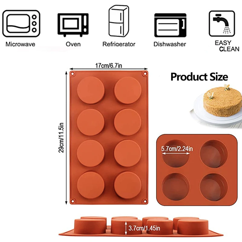 Stampi Rotondi In Silicone Per Torte, Stampo In Silicone Per Torte Stampi In Silicone Con 6 Cavita Stampo In Silicone Per Muffin Rotondo~p141461788