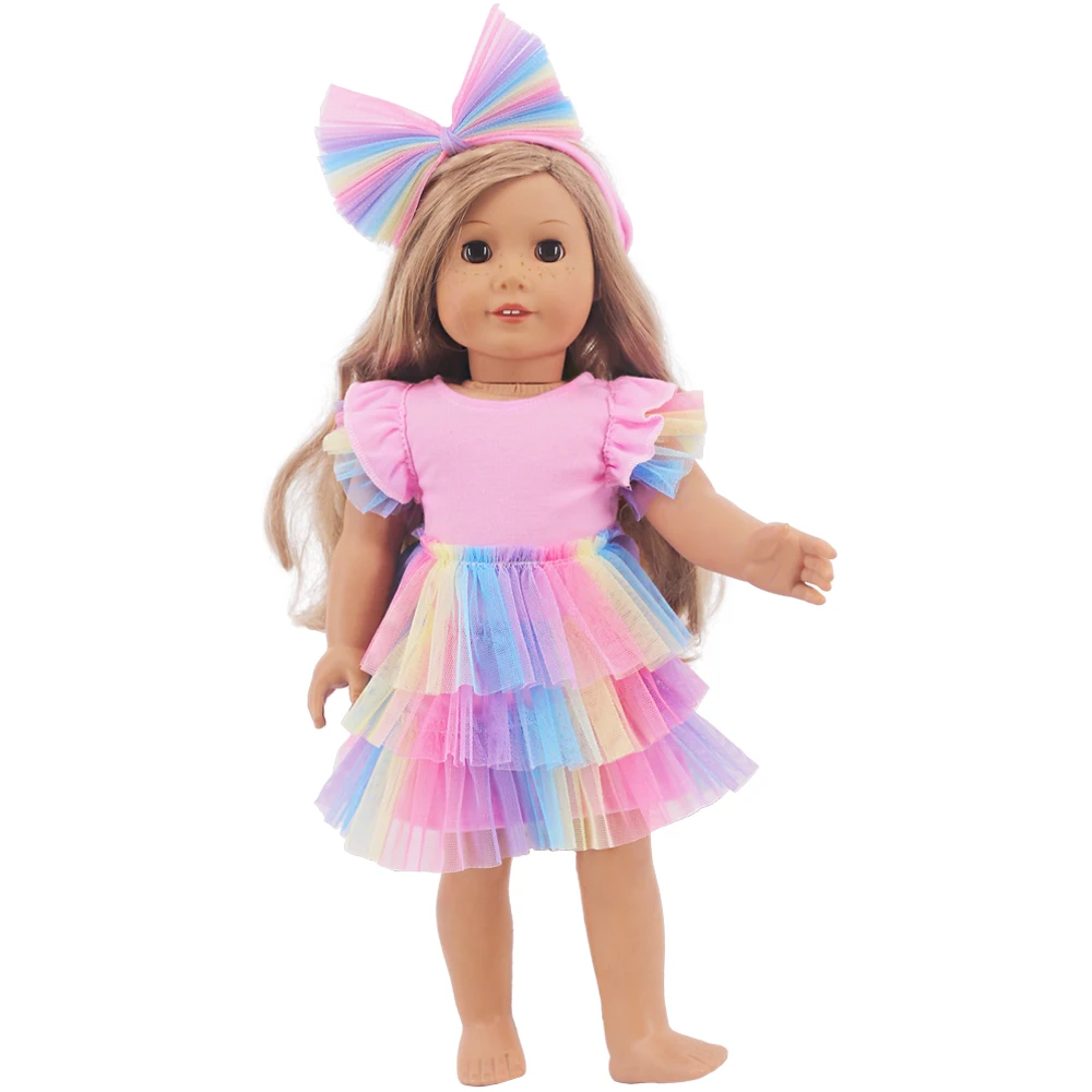 Pop Doll Clothes Dress Top Short Skirt For 18Inch American&43Cm Reborn Baby Doll Clothing Accessories Our Generation Girl's Toys 2