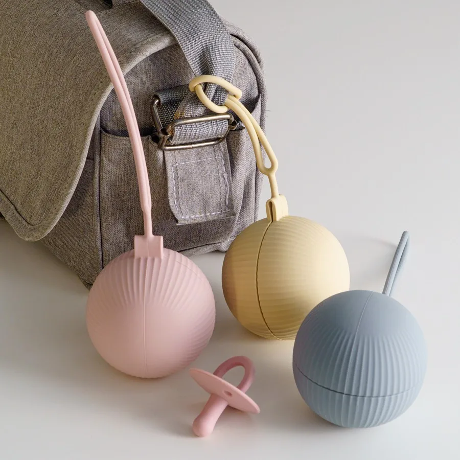 Ball Baby Silicone Nipple Holder Container Box Keep Pacifier Case Pacifiers And Accessories Storage Box Teat Attachment 1PCS