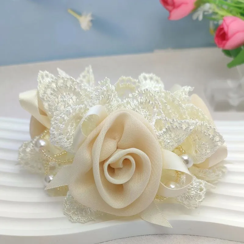 Elegant Pearl Flower Hair Scrunchie - Stylish Korean Hair Accessory
