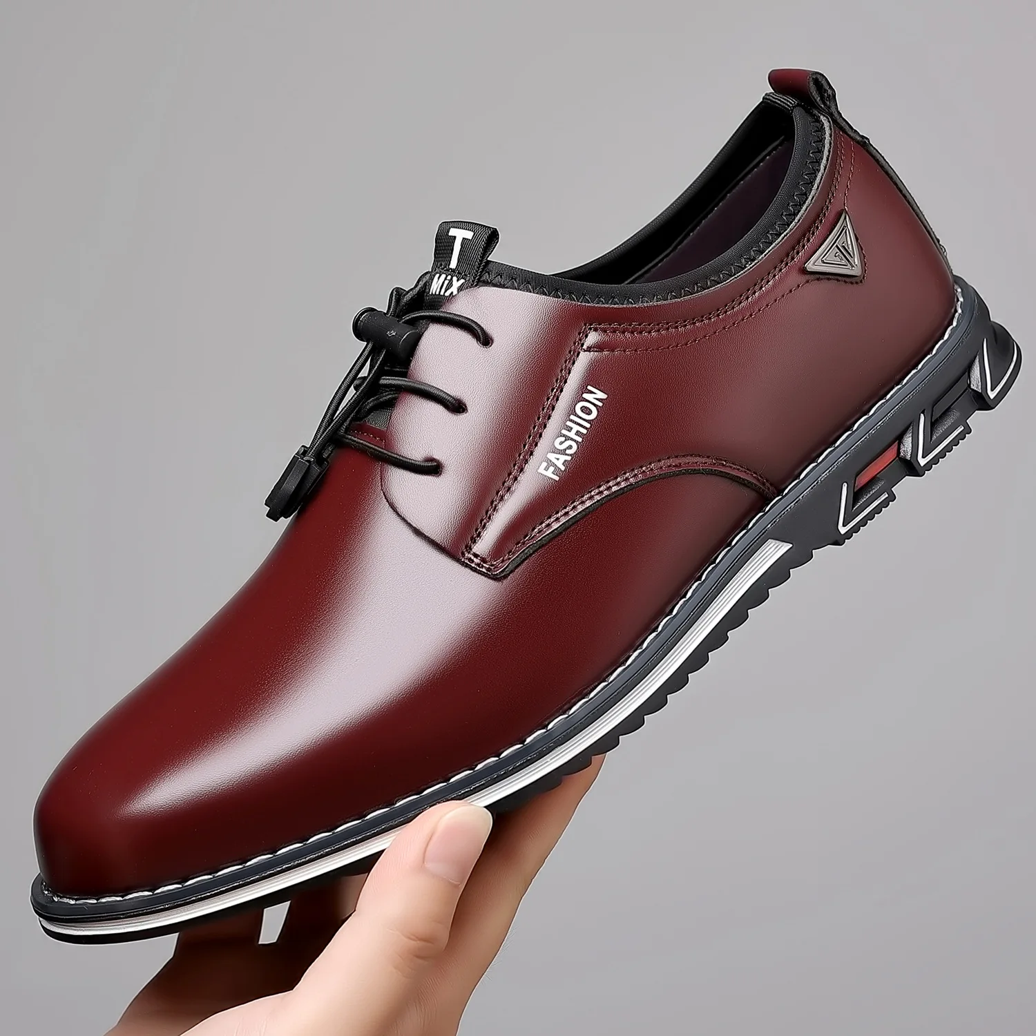 Mens Shoes Business Casual Shoes Men Lace Up Formal Shoes Male Black Leather Oxfords Plus Size Wedding Party Office Dress