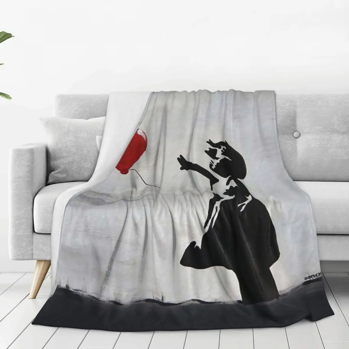 Banksy Girl With Heart Balloon Graffiti Blanket Flannel Breathable Throw Blankets Throw Blanket For Home Travel Throws Bedspread 2