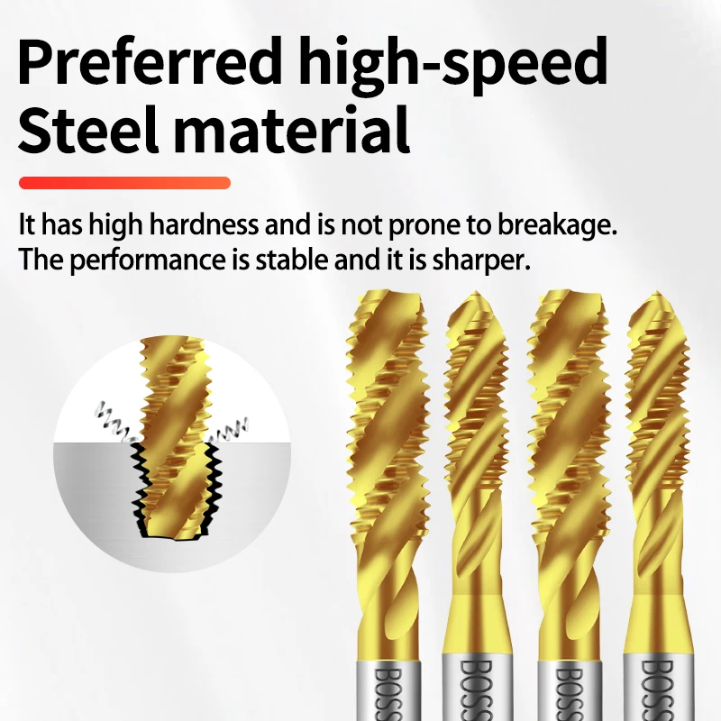 HSSE-M35 JIS Standard Spiral Fluted Tap UNC 2-56 3-48 4-40 6-32 10-24 12-24 1/4 3/8 1/2 1-8 Machine