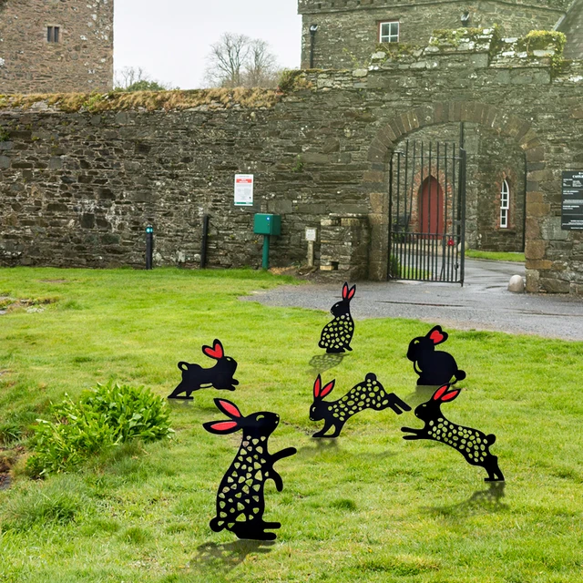 Akril Üreges Húsvéti Nyuszi Díszek Háztáji Pázsit Tét Udvari Művészeti Fesztivál Ajándék Kültéri Kerti Dekorációk - Image 3