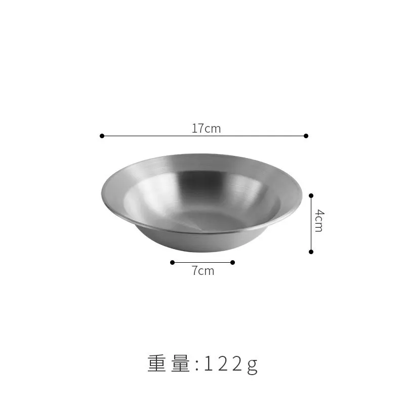 Korean stainless steel crayfish pot thickened straw hat round plate vegetable plate soup deep pasta salad