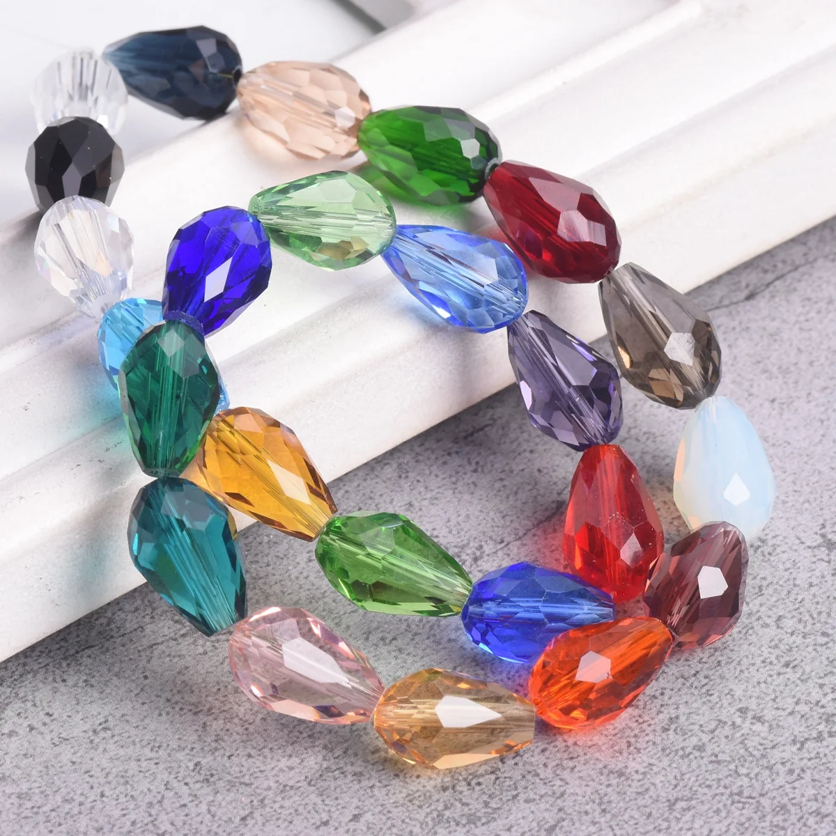Teardrop Pear Shape Faceted Crystal Glass 5x3mm 7x5mm 12x8mm 15x10mm 18x12mm Loose Crafts Beads for Jewelry Making DIY crystal beads