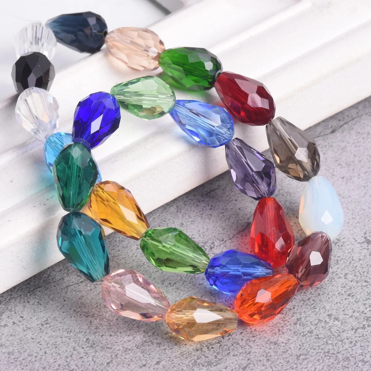 Blue Heliotrope Crystal Large Pear Teardrop Drop 23x17mm Chinese Crystal Glass  Beads Per Strand