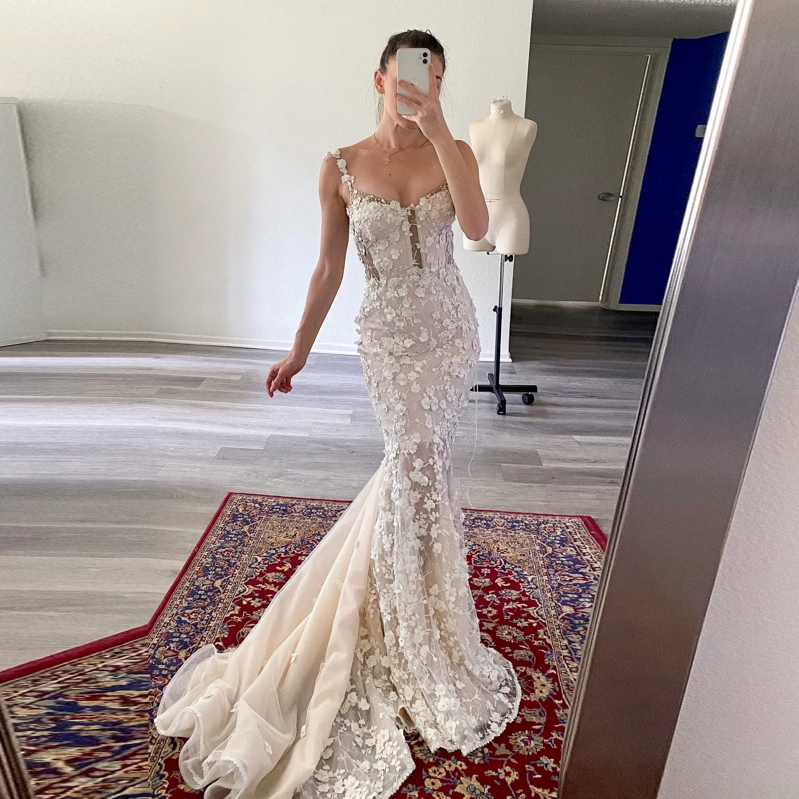 

FIDDY898 Vintage Mermaid Lace Wedding Dresses Sweetheart Sleeveless Spaghetti Straps Bridal Custom Made C51