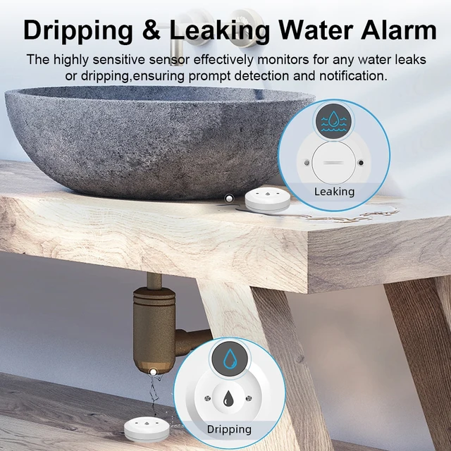 ZigBee Water Detect Sensor Alarm Water Sensor Leak Detector Flood Water Leakage Alarm APP Control Work With Zigbee Gateway 5