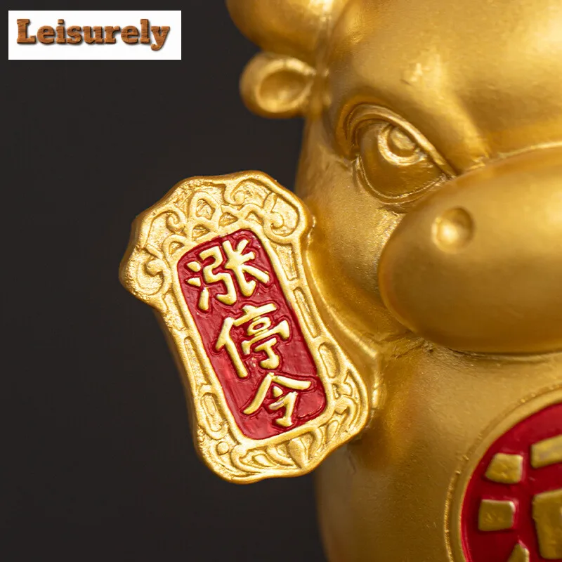 Creative Zodiac Fun Beast Ceramic Teapet Stock Market Golden Rising Limit Bull Tea Play Figurine Crafts Office Table Lucky Model