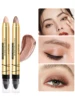 High Gloss Eyeshadow Pencil Double End Beads Bright Flash Eyeshadow Stick Anti Sweat Long Acting High Color Eyeshadow 1