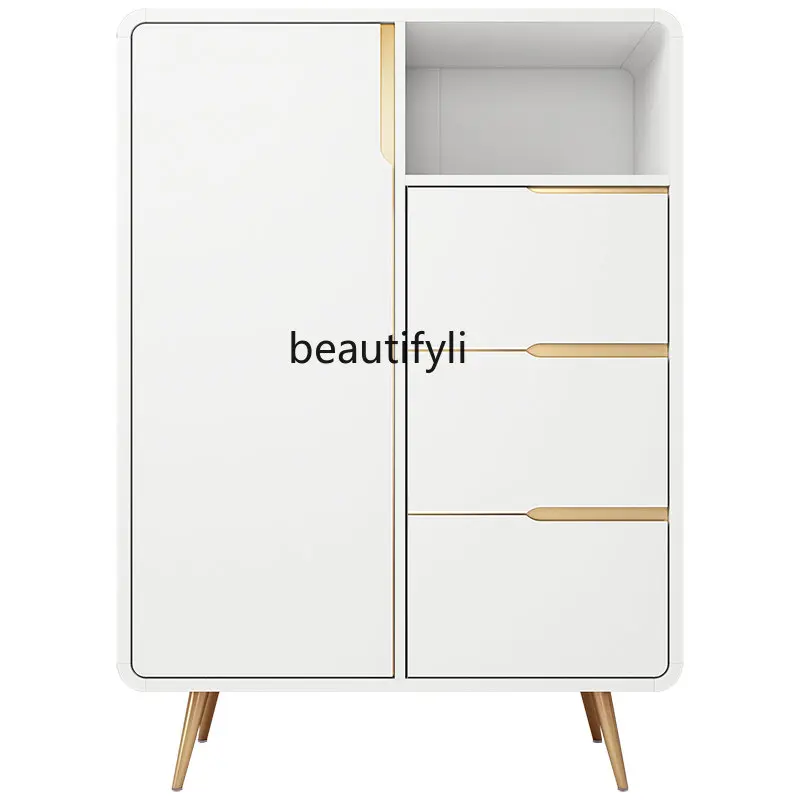 

zq Nordic Side Cabinet Mini Entrance Cabinet 80cm Storage Cabinet Buffet Japanese Style Locker