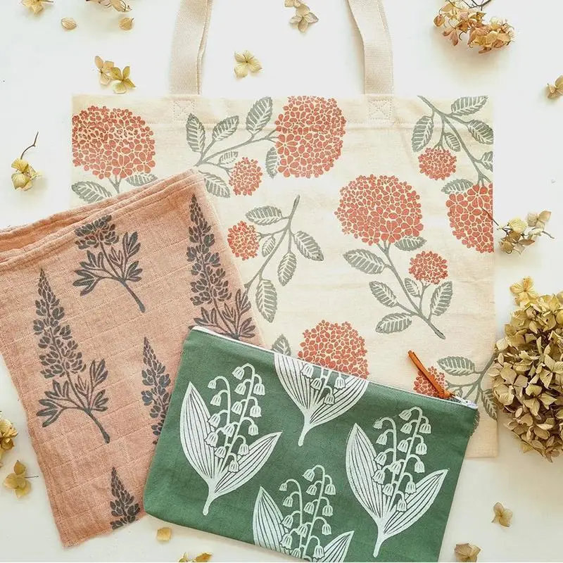 Botanical self ink stamps Vintage Wood Plant Stamp 3pcs Retro Plant Floral Seal Clear Pattern Stamps For Stationery Handbook Card Making