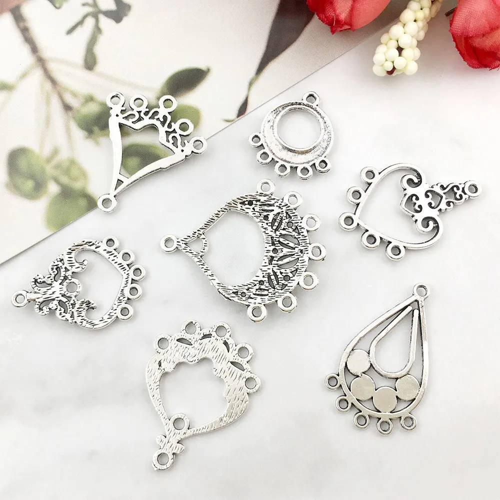 20PCS Retro Ethnic Hanging Head Earrings Connector For Jewelry Making Bracelet Necklace Connecting Link DIY Accessories Supplies