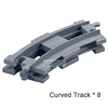 Marumine 8PCS Block Train Straight Curved Track Crossover Parts Railway Switch Big Size Building Bricks City View Accessories 4