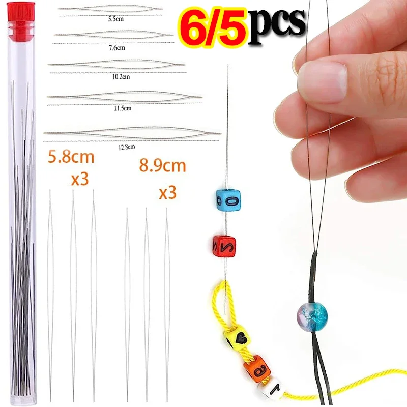 8/5Pcs Beading Needles Pins Open Curved Needle for Beads Bracelet DIY  Jewelry Making Tools Handmade Beaded Threading Pins - AliExpress