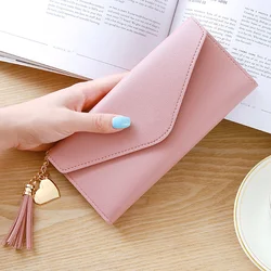 Elegant Women's Leather Clutch Wallet - Premium PU Leather Billfold with Card Holder and Coin Pouch (Pink)