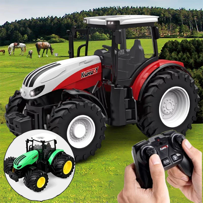 1/24 Trattore Telecomandato 2.4G Rc Rimorchio Trattore Per Auto Ingegneria Simulata Costruzione Camion Giocattoli Macchina Agricola Regalo Ragazzo