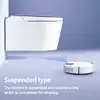 Wall-Mounted Smart Toilet In-Wall Intelligent Toilet Bidet with Bracket Heated Toilet Seat Built-In Tank Auto Open Space-Saving 4
