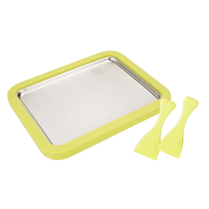 Mini Yogurt Maker Fried Yogurt Machine Household Cold Sweet Frozen Fried Ice Tray DIY Ice Cream Maker Pan with Scraper