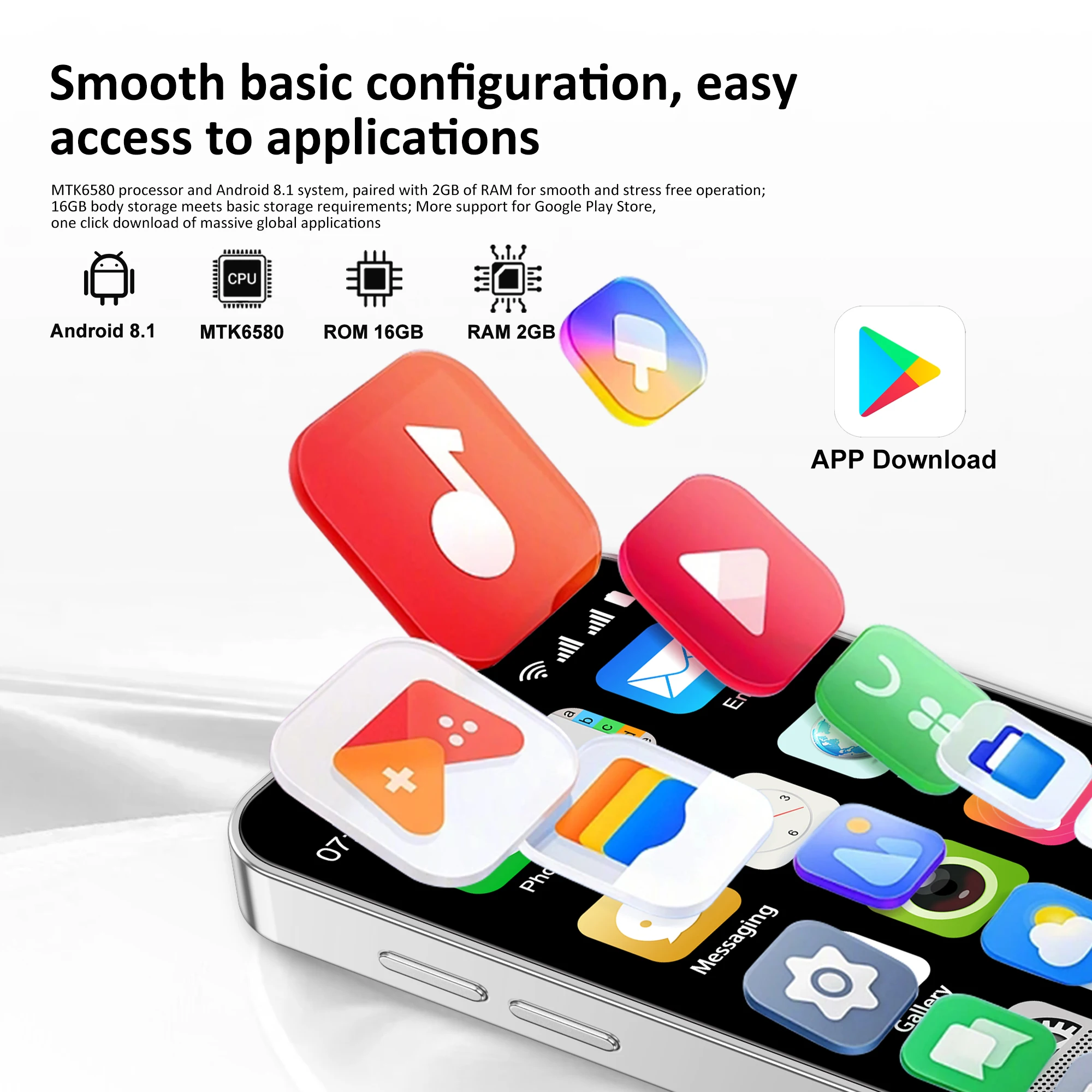 SERVO 18SE MINI Cute Android Smartphone 3G WCDMA Android OS Dual SIM Card Play Store Face Unlock Hotspot 3.0" Small Smart Phones