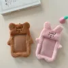 Original Cute Bear and Pink Rabbit Plush Card Holder Set for Korean Ins Polaroid Guka Small Card Display Pendant 5