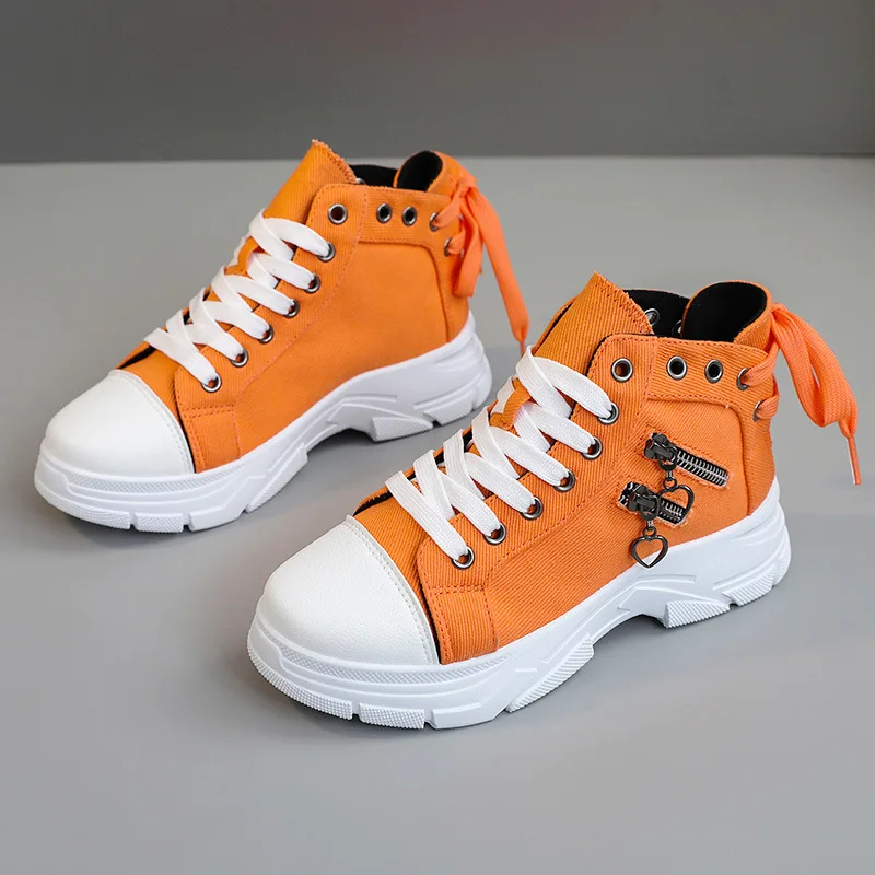 Women Plus Sizes Sneakers High Top Female Denim Canvas Shoes Thick