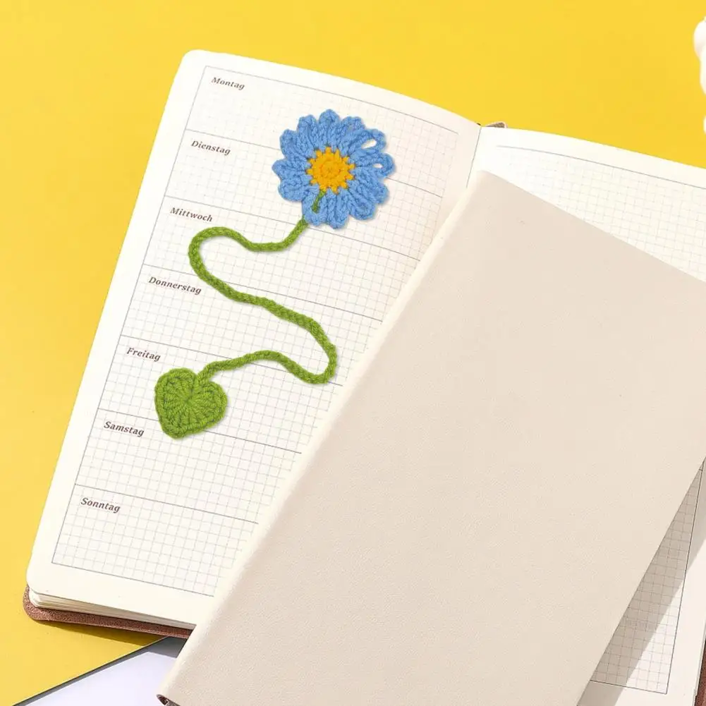 1/4/6Pcs 수제 크로 셰 뜨개질 꽃 책갈피 수공예 꽃 책 페이지 마커 독서 책 애호가 어린이 학생 여성 선물
