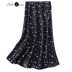 2022 Spring and Summer New Silk Satin Skirt Temperament Light Luxury Printed Women's Fashion Clothes