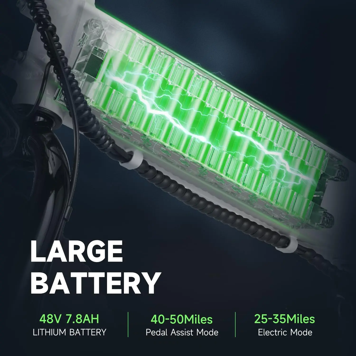 U5 Electric Bike Adult 500W, 20" Folding Bikes, 20MPH Max Range 45+ Mile, 48V Removable Battery, Weighs Only 48.5lbs 6