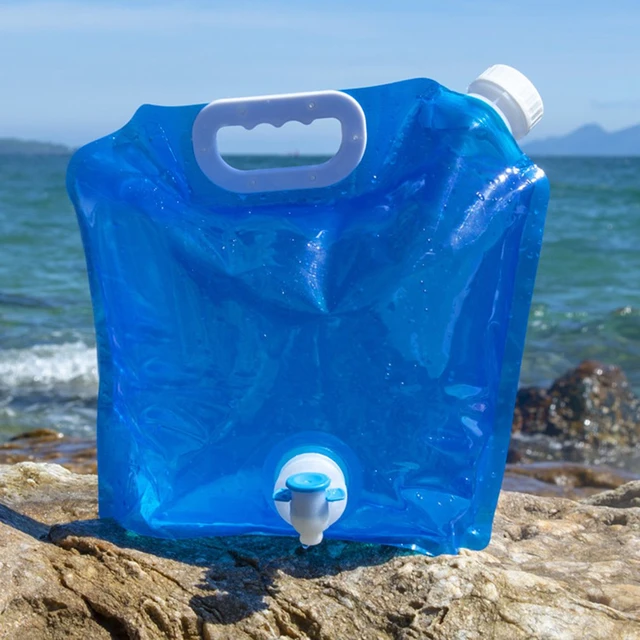 Sac à eau Portable pliable, 5l/10l, pour l'extérieur, sac de stockage d'eau  pour voiture, seau sport équitation Camping voyage barbecue réservoir d'eau  avec robinet - AliExpress