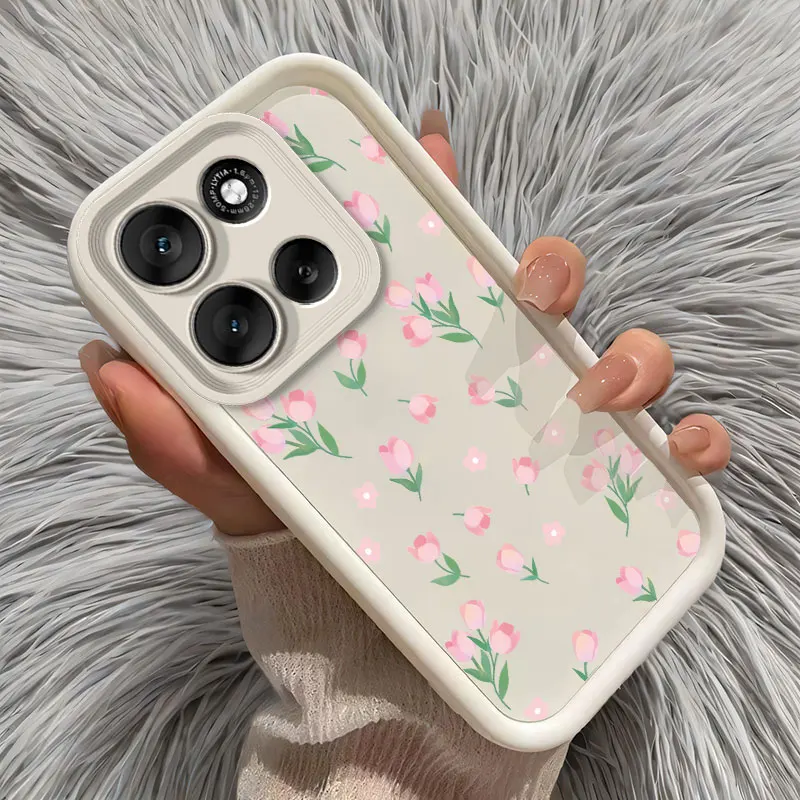 Tulip Flower Shockproof Soft Silicone Phone Case with Protective Bumper