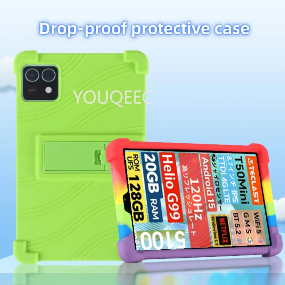 Durable Shockproof Tablet Case with Rear Kickstand and Soft Silicone Protection