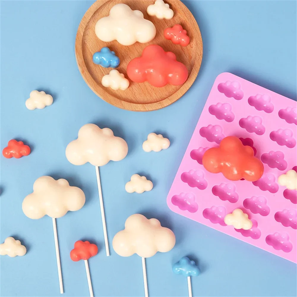 

Mini Cloud Shaped Silicone Fondant Mold Cake Decor DIY Jelly Ice Cube Mold Baking Tool Epoxy Resin Keychain Candy Making Mold