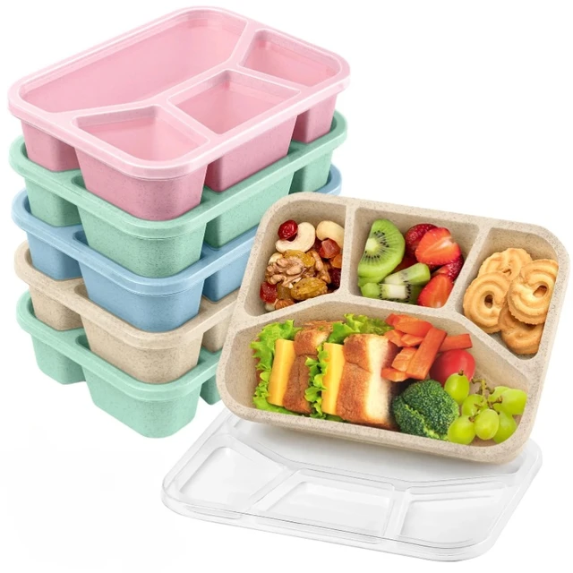 Pink Large capacity Reusable Bento Lunch Box - Durable Plastic Meal Prep  Containers Perfect for School, Work, and Travel!