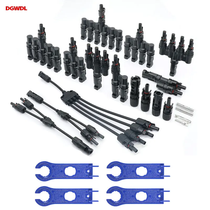 

PV connector Y type parallel connection solar panel system waterprrof connector Branch Two pieces Solar Cell Connect Plug T type