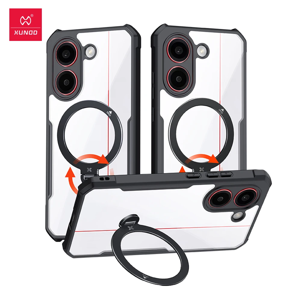 Xundd Airbag Shockproof Case with Camera Protection and Clear Acrylic & TPU Back Cover