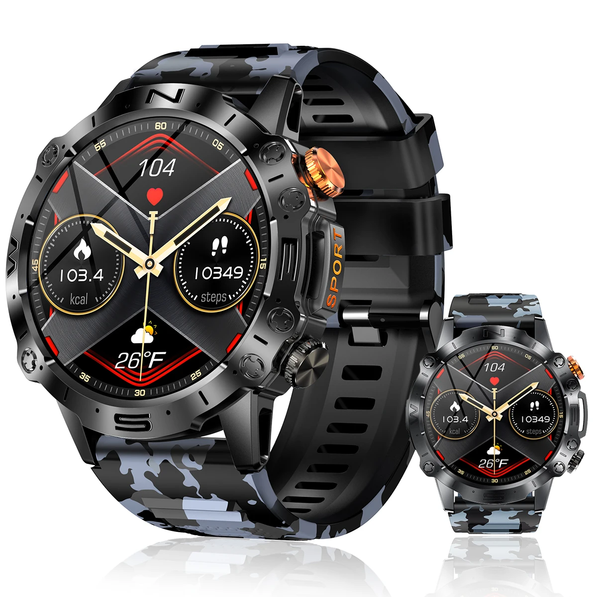 

1.43-inch AMOLED HD screen men's watch 360mAh large battery Bluetooth call professional sports and health analysis smartwatch