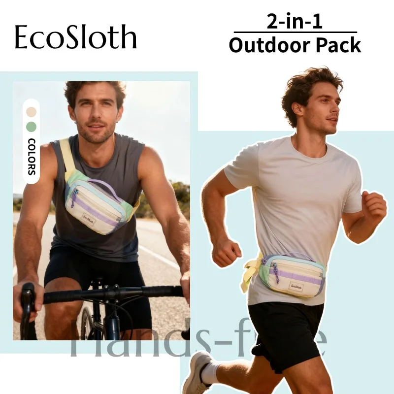 EcoSloth Waist Pack Belt Bag With Multi-pocket & Water-Resistant Nylon Rider Sports Camping Chest Hip Running Belt Shoulder Bags 2