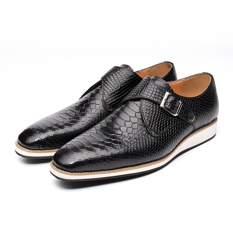 Casual Men Shoes New Fashion Genuine Leather Business Office Natural Handmade Comfortable Buckle Classic Monk Style Men's Shoe