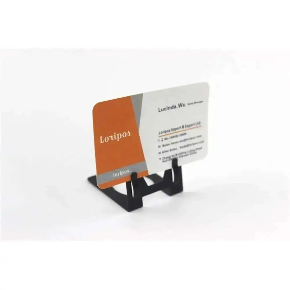 L Porta etichette in metallo Clip per display per biglietti da visita per ufficio Cartello da tavolo Foto Memo Clip Porta cartellino del prezzo - immagine 3