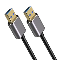High - Speed USB 3.0 Dual Male Cable - 5Gbps Data Transfer for External Hard Drives and Radiators (Silver)