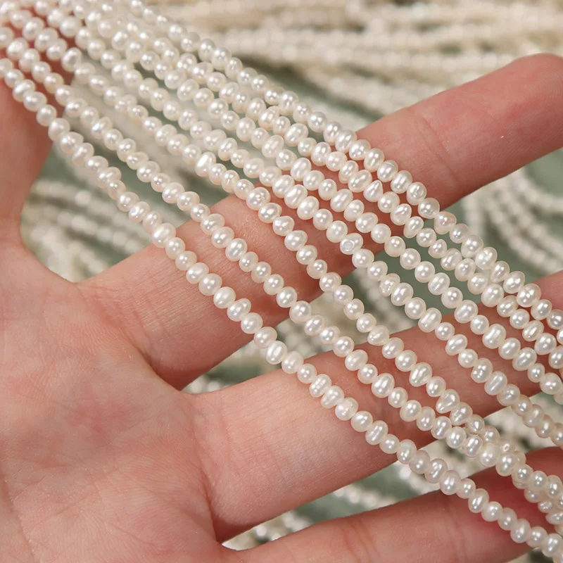 

Fashion Mini 2.5-3mm Natural Freshwater Real Pearl Semi-Finished Bare Bead Potato-Shaped DIY Clavicle Chain Bracelet Accessories