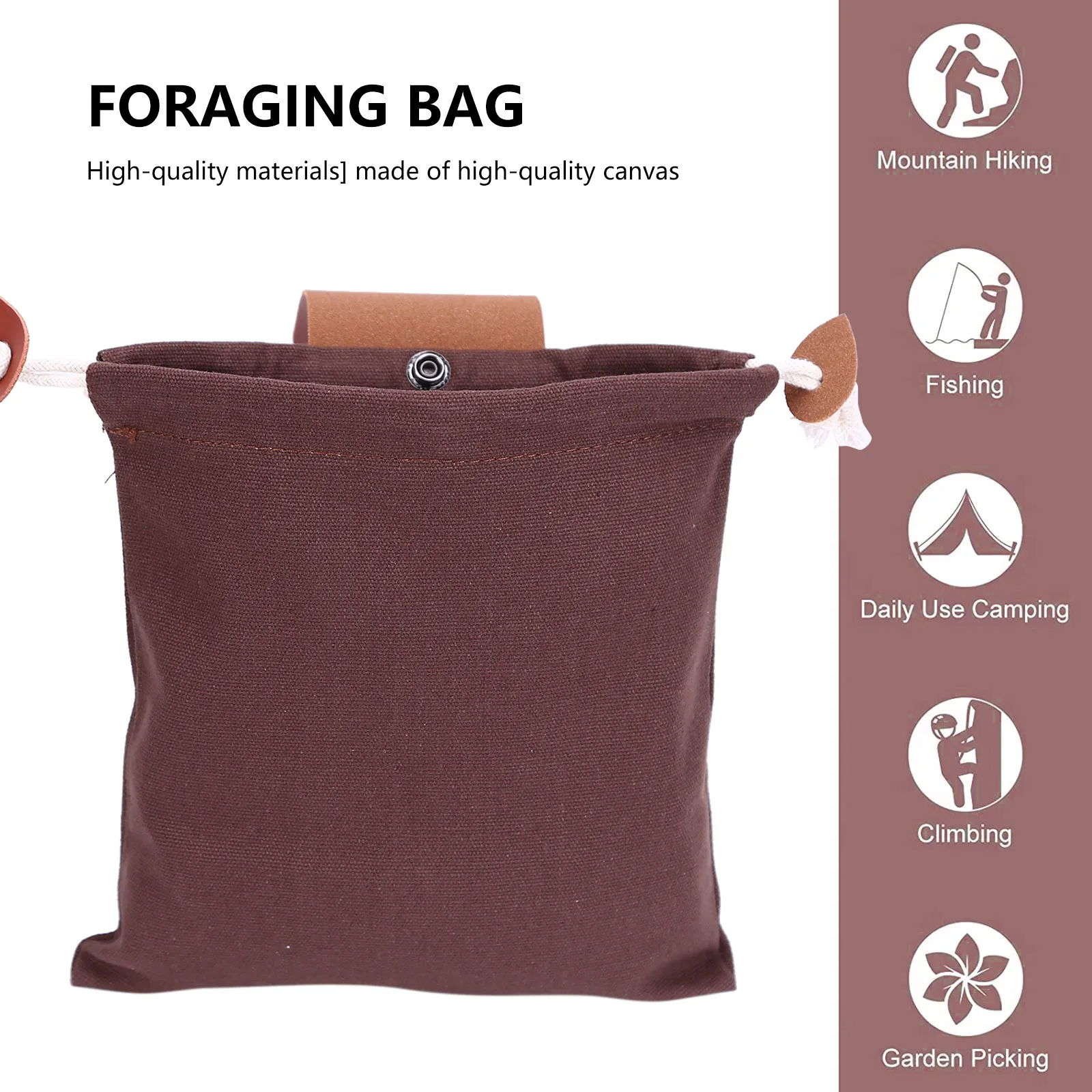 PU Leather Foraging Bag for Camping Hiking Outdoor