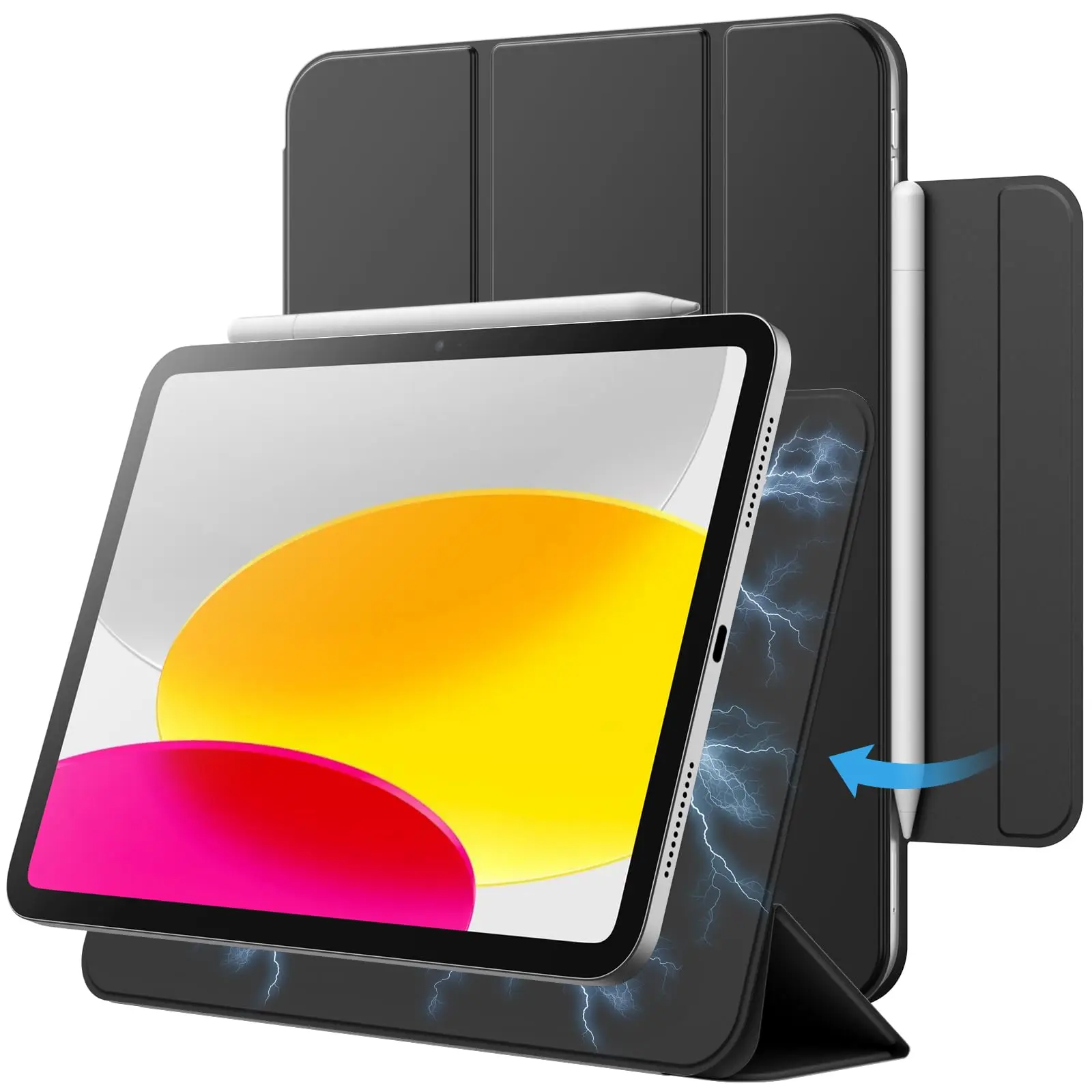 For 2025 iPad11 Cover A16 10 Pro 11 12.9 13in Magnetic Case iPad Air4 5 Air6 Air7 Air8 M4 Mini 6 7 With Magnetic Detachable