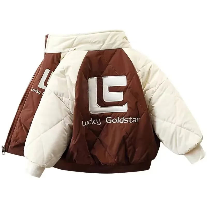 Winter Kids Plush Coat Children's Cotton Thicken Jacket Down Parkas For Girls Boys Cute Cartoon Baby Snow Wear
