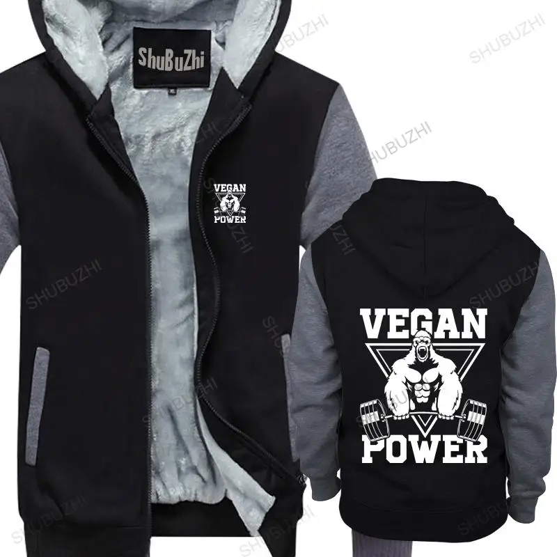 

Man black zipper thick hoodies Vegan Power Workout Muscle Gorilla Popular Tagless unisex Outwear men hoody